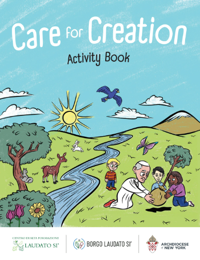 Copertina del libro di attività Borgo Laudato Si’